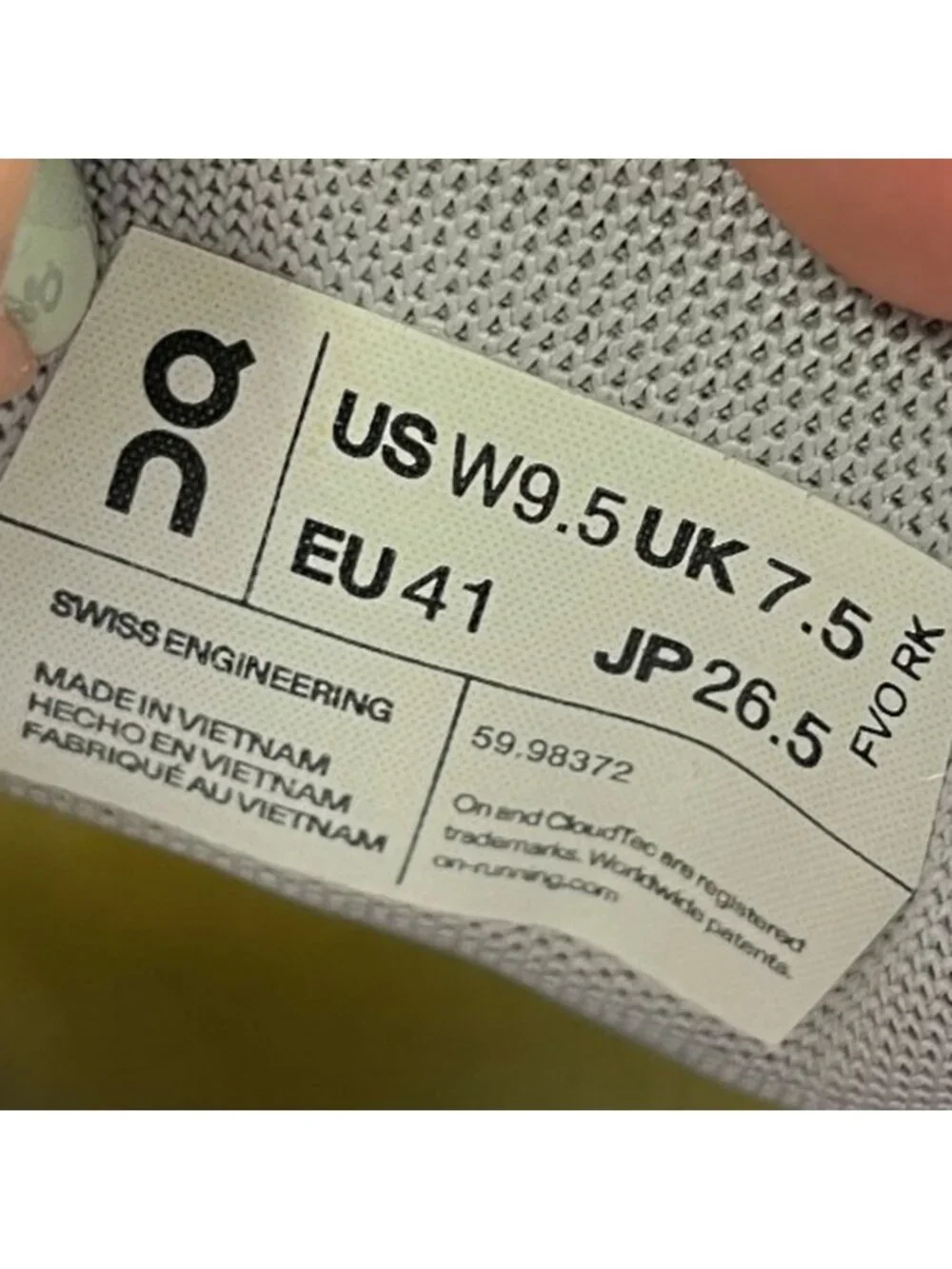 On Running wear soles